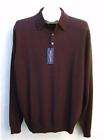 New Austin Reed Mens Polo L Sweater 45% Cashmere 55% Silk Collar 3 