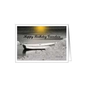   : Happy Birthday Grandson / Boat tied up   sunset, Card: Toys & Games