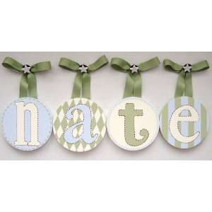  Nates Hand Painted Round Wall Letters: Home & Kitchen