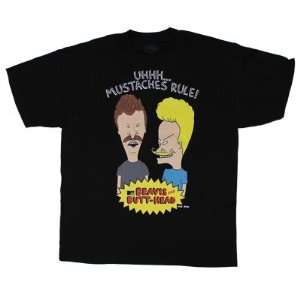 Mens Mustaches Rule   Beavis And Butthead T shirt   Extra Extra Large 