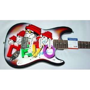  Devo Autographed Signed Airbrush Guitar PSA/DNA & Proof 