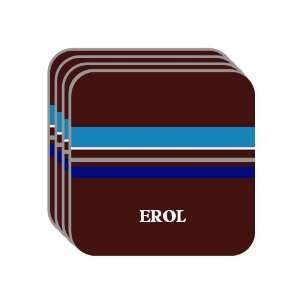 Personal Name Gift   EROL Set of 4 Mini Mousepad Coasters (blue 