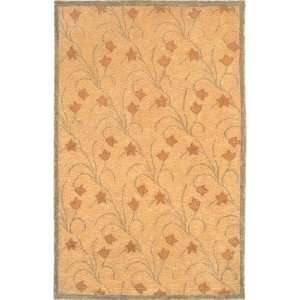 Oceans of Time Himalayan Sheep Wool and Flower Contemporary Rug Size 