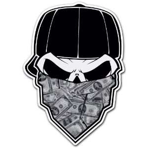  Robber Skull No Fear Money Mask Car Bumper Sticker Decal 4 
