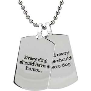  Heart U Back Mini Dog Tag Chain Necklace: Jewelry