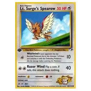  Pokemon   Lt. Surges Spearow (83)   Gym Heroes Toys 