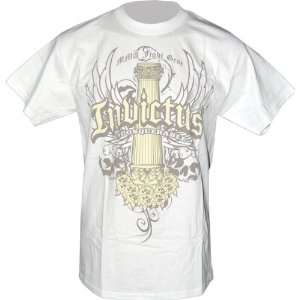  Invictus Logo White MMA Fight T Shirt (Size=M): Sports 