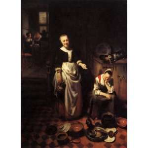   Oil Reproduction   Nicolaes Maes   32 x 44 inches   The Idle Servant