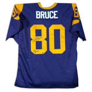  Isaac Bruce St. Louis Rams Autographed Blue Jersey with SB 