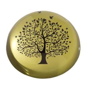  3.75 Glass Domed Tree and Dove Paperweight: Home 