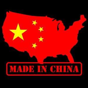   In CHINA Sticker USA Chinese American Flag logo decal 