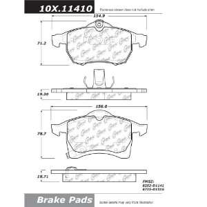  Centric Parts, 102.11410, CTek Brake Pads Automotive