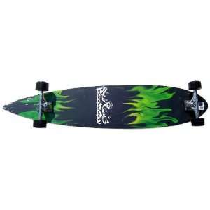  Krown Green Flame Complete Longboard Skateboard: Sports 