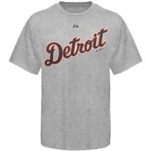   Detroit Tigers Ash Official Road Wordmark T Shirt: Sports & Outdoors