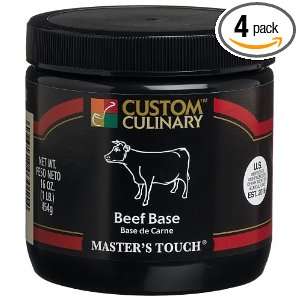   Culinary Masters Touch Beef Base, 16 Ounce Plastic Jars (Pack of 4