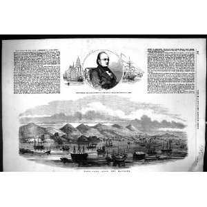  1854 Portrait John Bowring Governor Hong Kong Harbour 