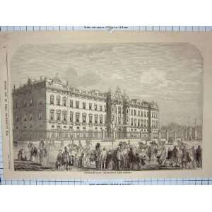  1858 BUCKINGHAM PALACE QUEEN ENGLAND ARCHITECTURE: Home 