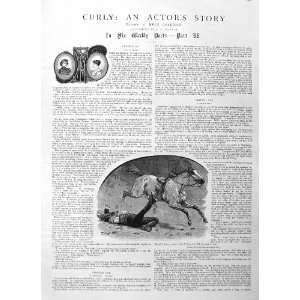  1885 ILLUSTRATION STORY CURLY MAN FALLEN HORSE PRINT: Home 
