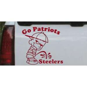 Red 14in X 15.1in    Go Patriots Pee On Steelers Car Window Wall 