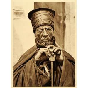  1925 Abyssinian Priest Portrait Jerusalem Photogravure 