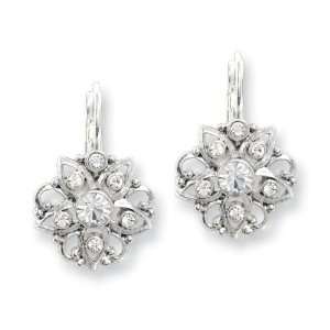   : 1928 Silver tone Crystal Leverback Earrings: 1928 Boutique: Jewelry