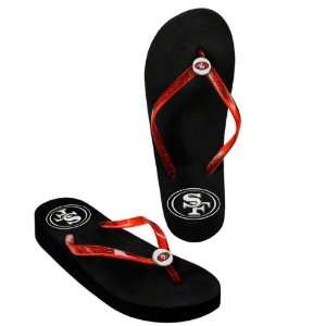    San Francisco 49ers Womens Wedge Flip Flop