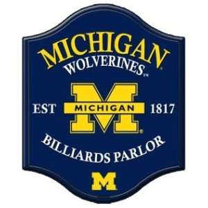 Michigan Wolverines Pub Style Billiard Parlor Sign  Sports 