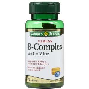  Natures Bounty Stress B Complex w. Vitamin C + Zinc Caps 