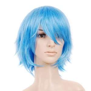  Blue Anime Cosplay Wig Hair Costume: Toys & Games