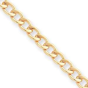  7.25in Gold plated 5.5mm Curb Bracelet Jewelry