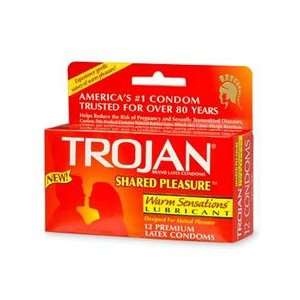  Trojan Shared Pleasure Lubricated Latex Condoms, 12 Each 
