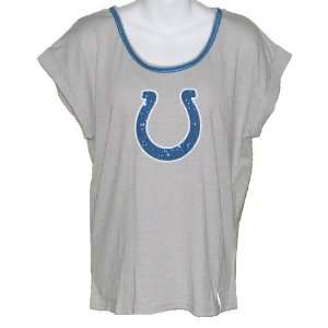   Indianapolis Colts Ash Ramp Up Rhinestone Tshirt: Sports & Outdoors