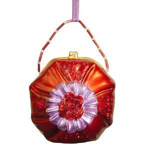 Red Hat Society Floral Change Purse Bag Christmas Ornament 