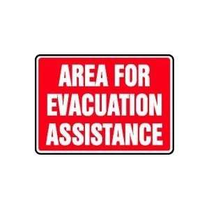  AREA FOR EVACUATION ASSISTANCE Sign   10 x 14 Plastic 