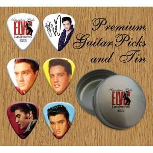  Elvis Presley 6 Signature Double Sided Guitar Picks In Tin 