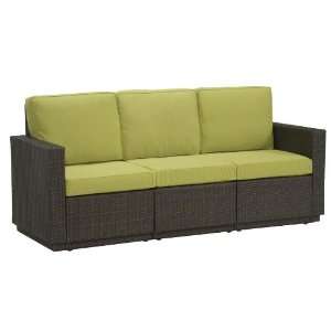  Riviera Three Seat Sofa w/ Green Apple Colored Fabric 