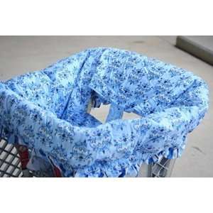  Blue Damask Shopping Cart Cover: Baby