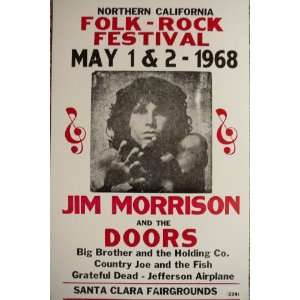  Folk Rock Festival with The Doors and Jim Morrison Poster 