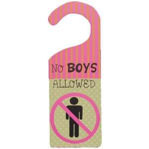 Tumbleweed No Boys Allowed Hanging Wooden Door Sign:  