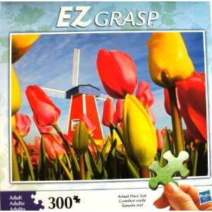    Tulips in the Windmill Farm EZ GRASP 300 Piece Puzzle Toys & Games