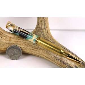  Nuevo Camo Acrylic 308 Rifle Cartridge Pen With a Gold 