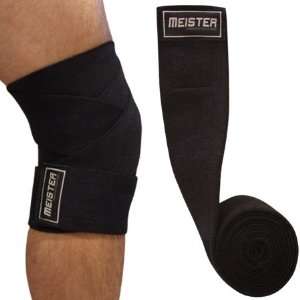   Knee Wraps w/ Velcro (Pair) Squats Support   Black: Sports & Outdoors