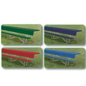 15 ft. Players Bench with Shelf   Navy:  Sports & Outdoors