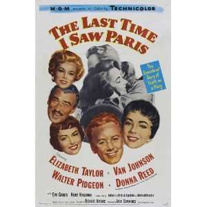  Last Time I Saw Paris Poster 27x40 Elizabeth Taylor Van 