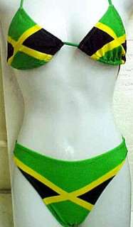 Jamaican Flag String Bikini Jamaica Swimsuit Size 3/4  