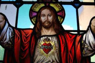 Stained Glass Window Sacred Heart of Jesus +  