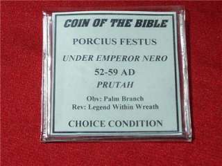 Coin Bible Porcius Emperor Nero Prutah Wreath Palm #pt6  