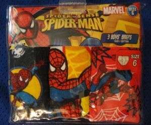   Spider Man Boys Briefs Underwear 100% Cotton Childrens 4 6 Spidey NIP