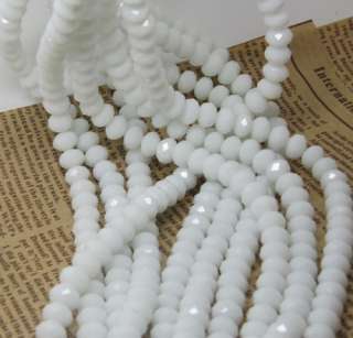 100pcs Porcelain white Cubic Zirconia Crystal Beads 6x4MM#01D  