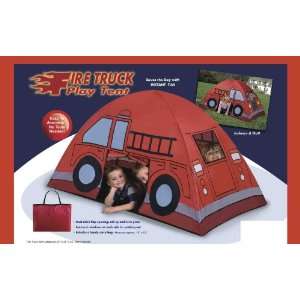 LARGE 65 COLORFUL INDOOR/OUTDOOR FIRE TRUCK PLAY TENT WITH CARRY BAG